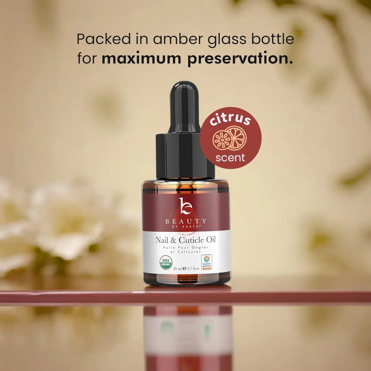 Organic Nail & Cuticle Oil, 0.7 Fl Oz (20 Ml)