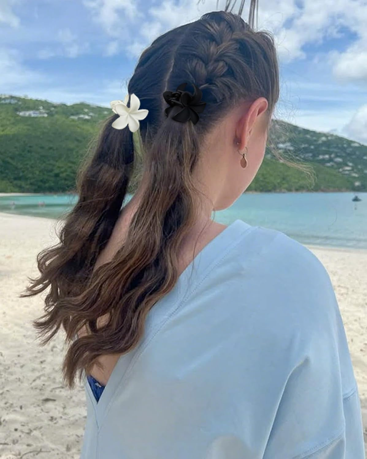 6 Pcs Small Flower Hair Claw Clips for Women, Cute Hair Claw Clips for Womens Hair Hawaiian Flower Non Slip Hair Barrettes Neutral Hair Accessories