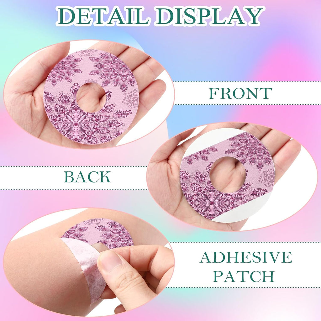 36 Pcs Waterproof Sensor Covers Compatible with Libre 2 Adhesive Patches Overpatches Breathable Mandala Floral Pre Cut Cover Patches Tape for Continuous Glucose Monitor Protection