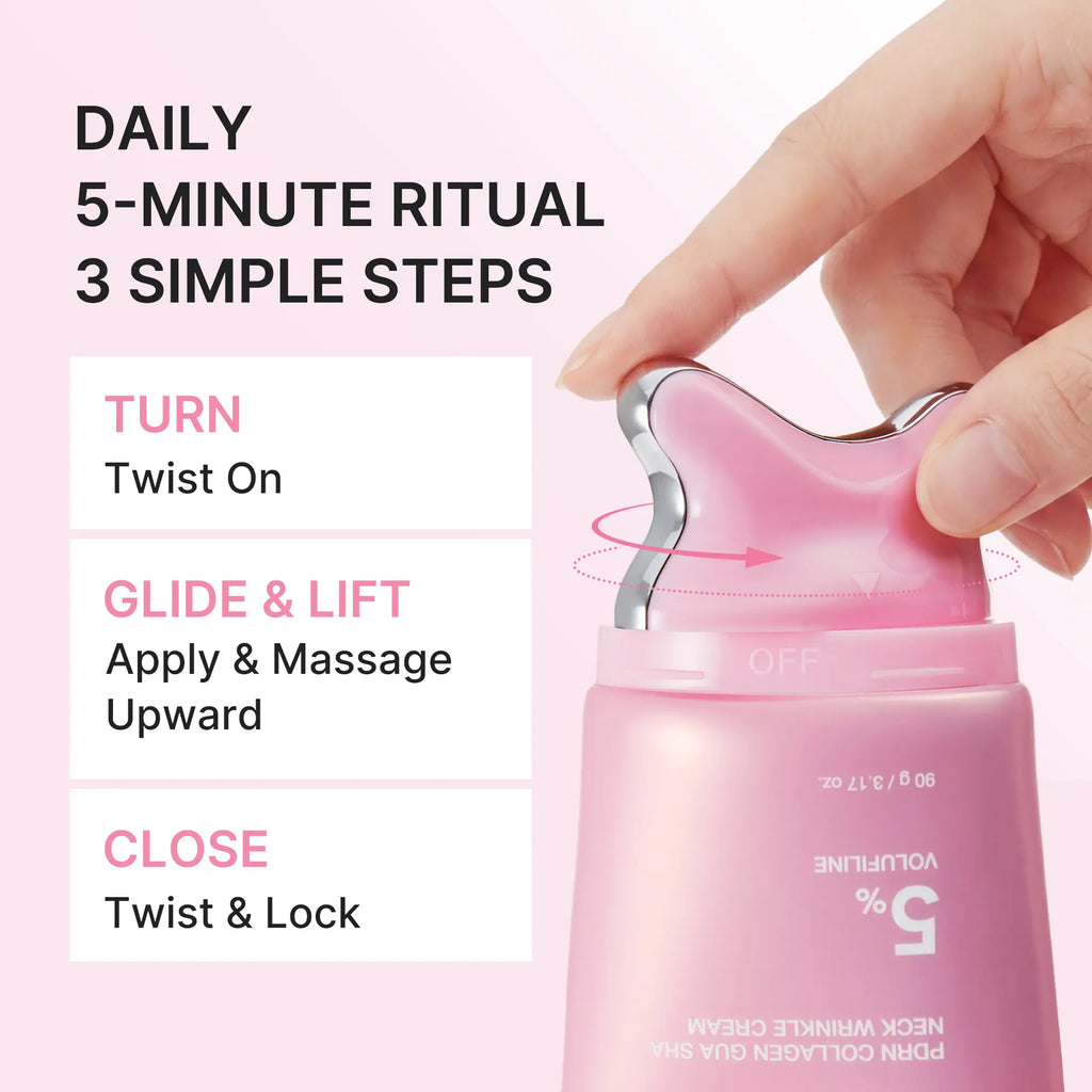 [NEW] [Medicube] PDRN Collagen Gua Sha Neck Wrinkle Cream | Built-In Gua Sha Massager with Volufiline 5% + PDRN | Firming, Contour Care for the Look of Fine Lines, Jawline, Neck, Décolleté | Massage Cream | Korean Skincare