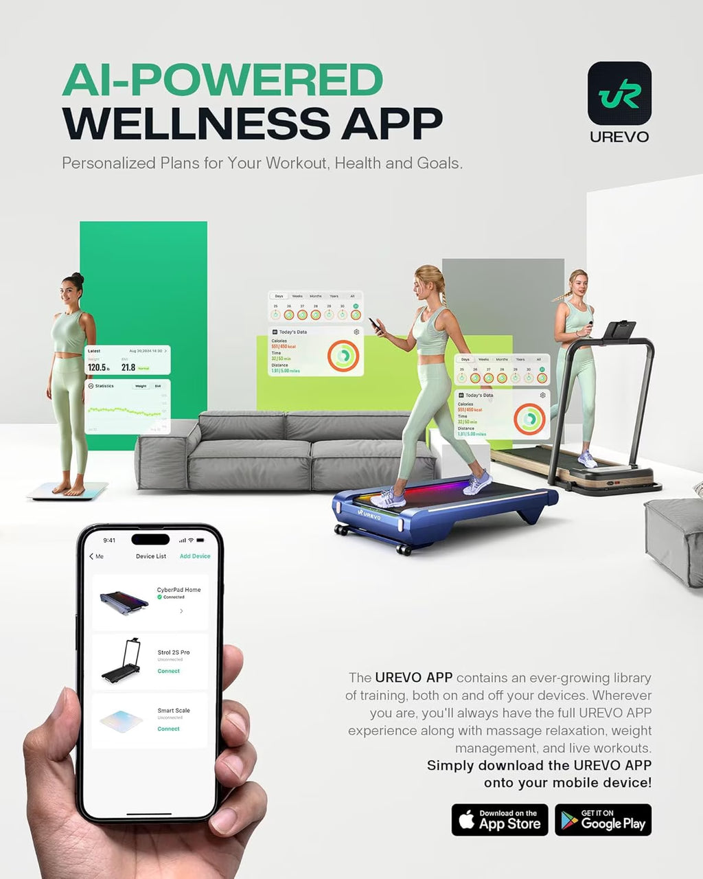 Spacewalk E1L Smart Walking Pad, Compact under Desk Treadmill with Double Shock Absorption, Quiet Operation, Workout APP with Track Insights and MIIT Mode, Remote or APP Control for Home Office