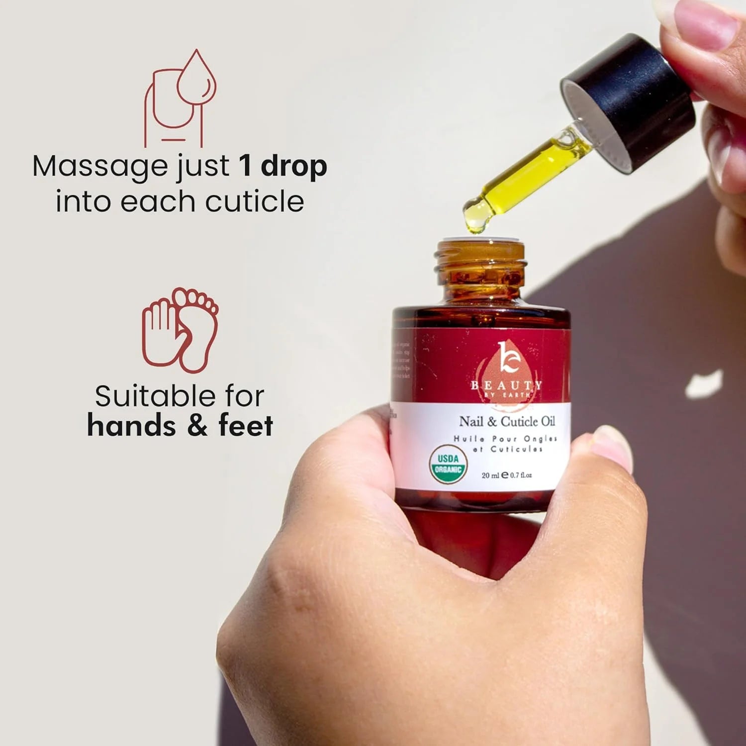 Organic Nail & Cuticle Oil, 0.7 Fl Oz (20 Ml)