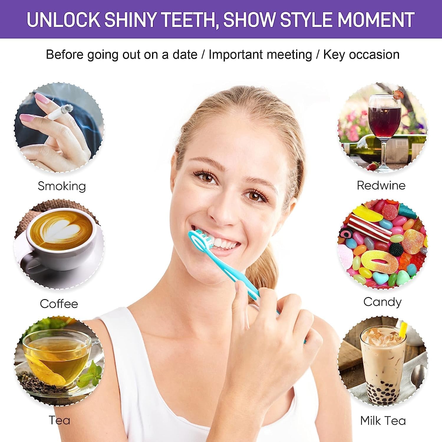 Purple Teeth Whitening Gel, Purple Teeth Whitening, Colour Correcting, Tooth Stain Removal, Teeth Whitening Kit, Color Corrector for Yellow Tones