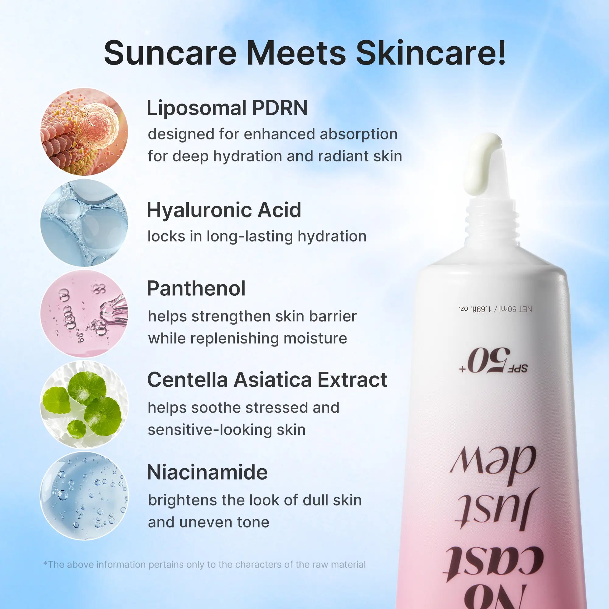 [NEW] [Medicube] No Cast Just Dew PDRN Hydrating UV Sun Serum | Daily Lightweight Sunscreen SPF 50 | PDRN, Panthenol, Centella| Gentle Moisturizing Suncare for Daily Use for All Skin Types (50Ml)