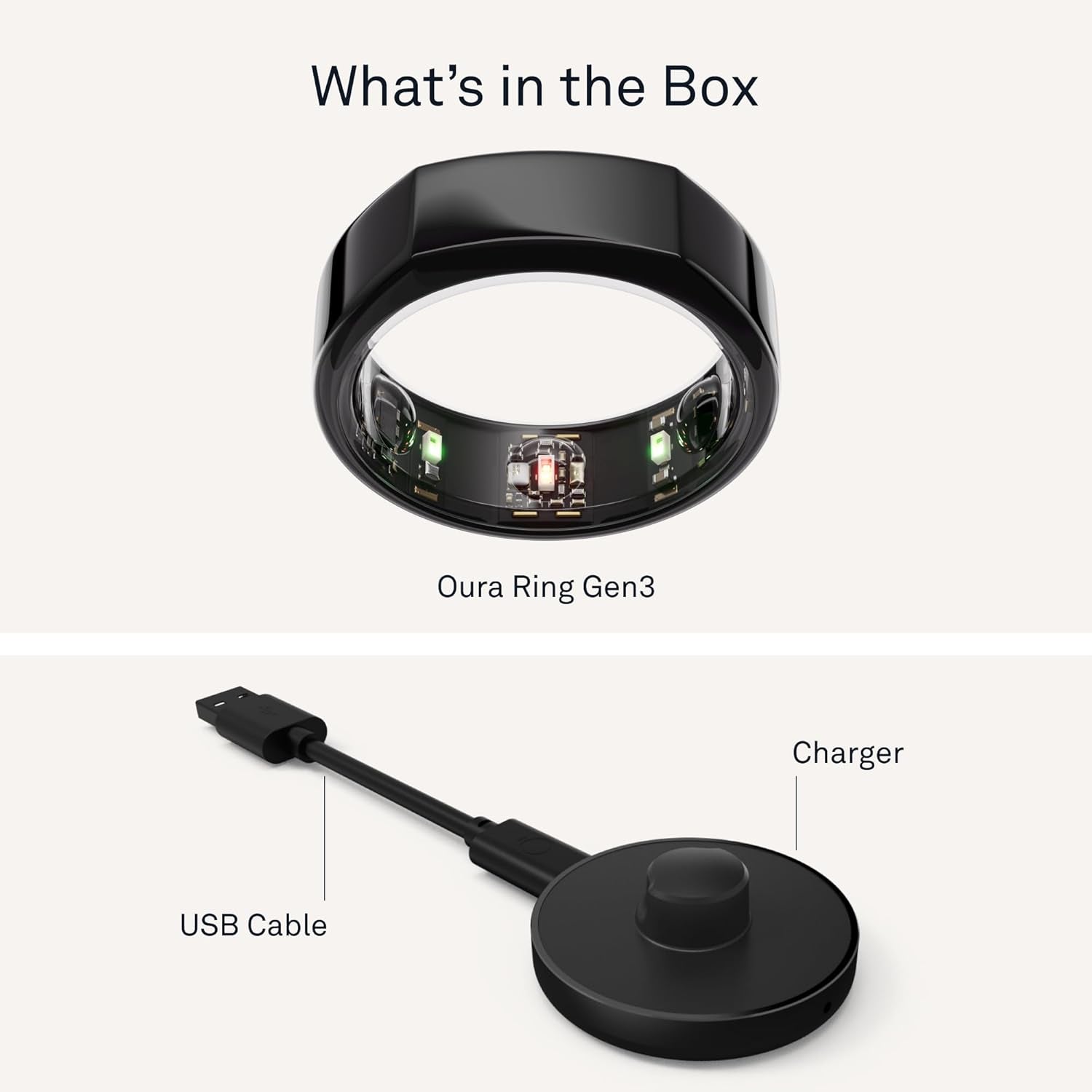 Oura Ring Gen3 Heritage - Black - Size 8 - Smart Ring - Size First with Oura Ring Gen3 Sizing Kit - Sleep Tracking Wearable - Heart Rate - Fitness Tracker - 5-7 Days Battery Life