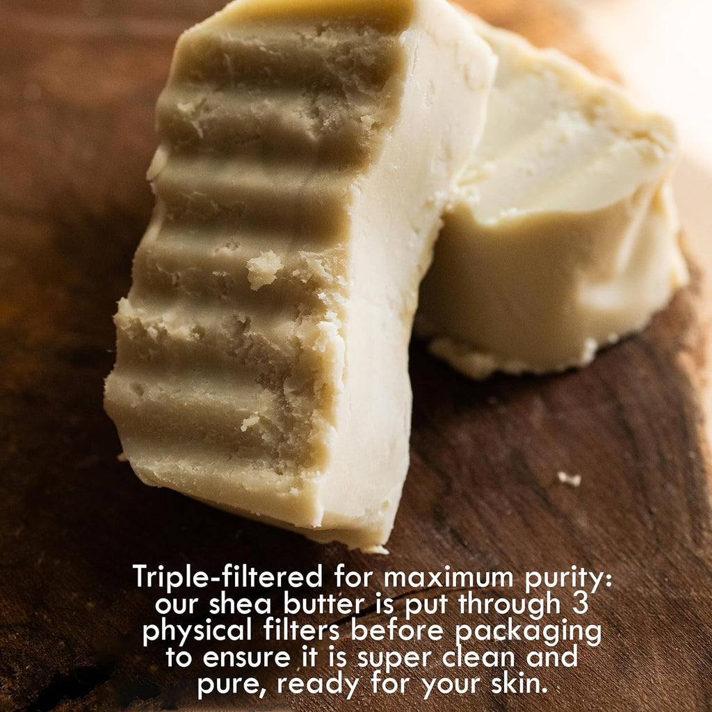 Raw Shea Butter – 100% Pure Unrefined African Shea Butter | Deep Moisturizer for Dry Skin, Hair and Scalp | DIY Body Butter, Lip Balm and Soap Base | Natural Earthy Aroma (1 Lb Block)