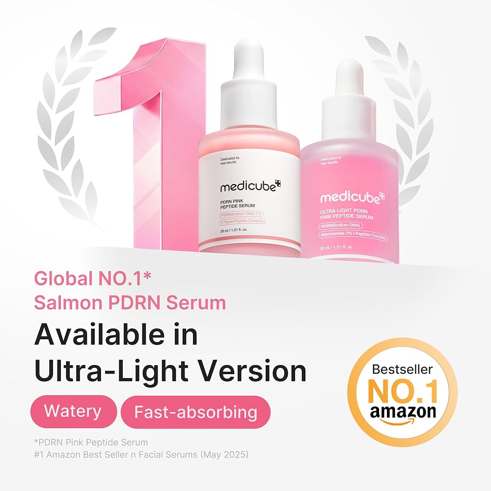 [NEW] [Medicube] Ultra Light PDRN Pink Peptide Serum | Lightweight Hydrating Serum with Salmon PDRN & Hyaluronic Acid | Fast-Absorbing Glow Care for Skin Clarity | K-Beauty, Korean Skincare (30Ml / 1.01 Fl. Oz.) (110Ml / 3.72 Oz)