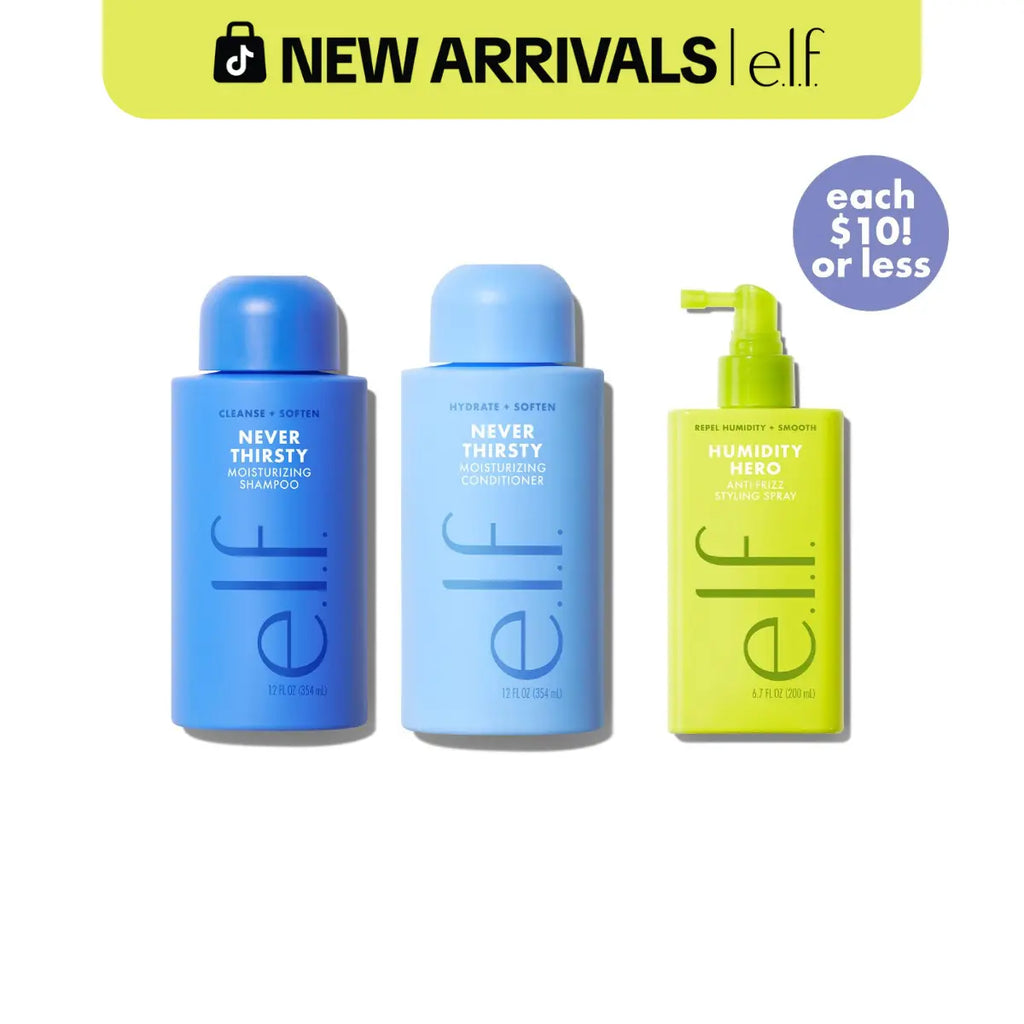Frizz to Rizz Haircare Trio: Hydrate + Smooth + Repel Frizz for Every Hair Type (Shampoo + Conditioner + Anti-Frizz Styling Spray)