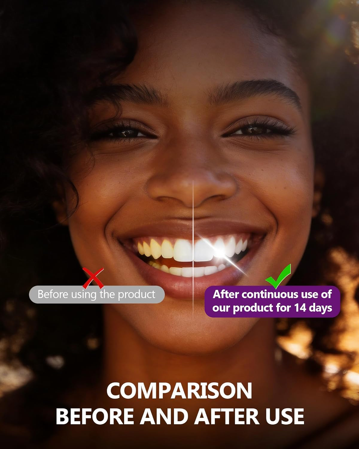 Teeth Whitening Strips, 14 Treatments Purple Whitening Strips, Pap Formula Teeth Whitening Kit for Deep Stains Removal, Enamel Safe & Low Sensitive Teeth Whitener for a Brighter Smile, Peroxide-Free