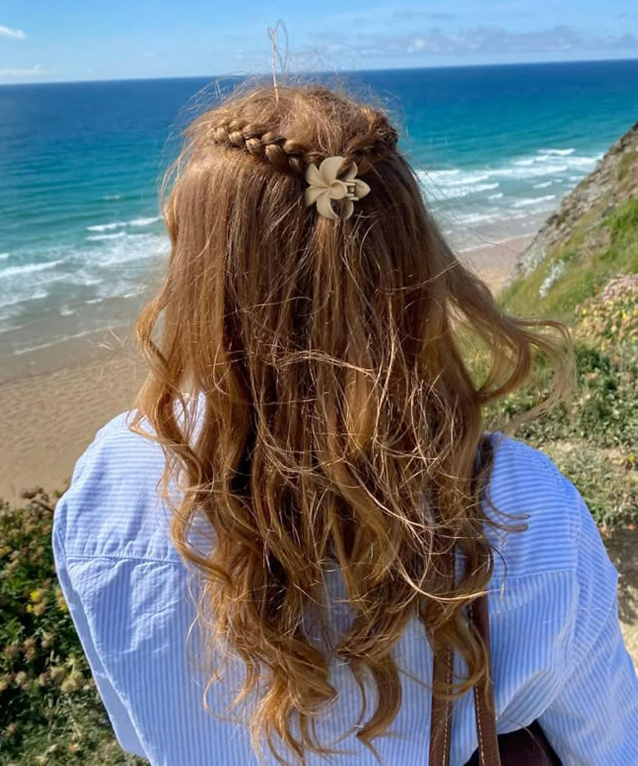 6 Pcs Small Flower Hair Claw Clips for Women, Cute Hair Claw Clips for Womens Hair Hawaiian Flower Non Slip Hair Barrettes Neutral Hair Accessories
