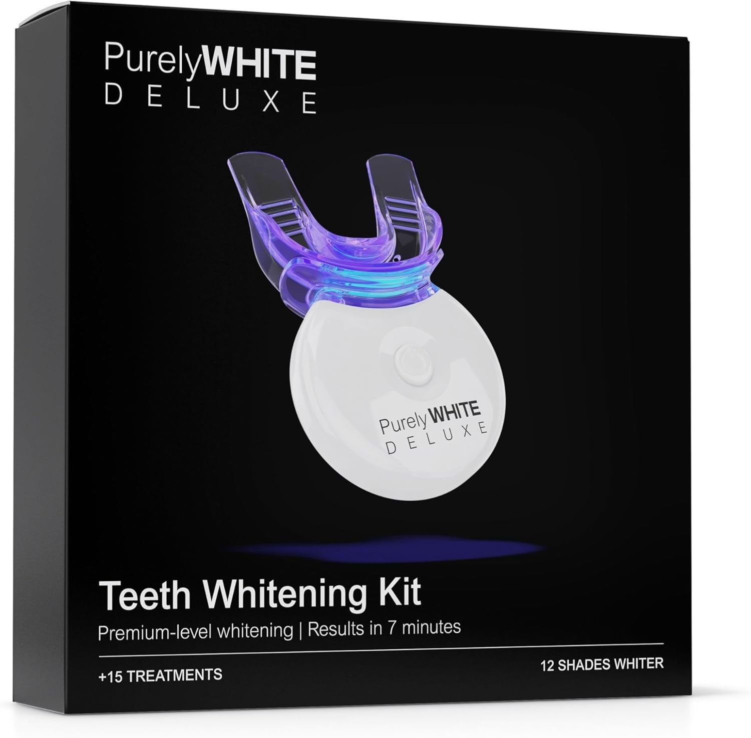 Teeth Whitening Kit, Complete LED Teeth Whitening, 15+ Treatments, (3) 3Ml Whitening Gel Syringes, Whiter Smile in 7 Minutes
