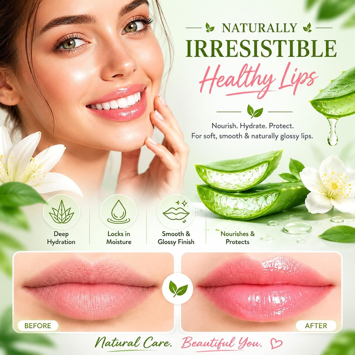 2 Pack Aloe Vera Lipstick, Long Lasting Nutritious Lip Balm Lips Moisturizer Magic Temperature Color Change Lip Gloss
