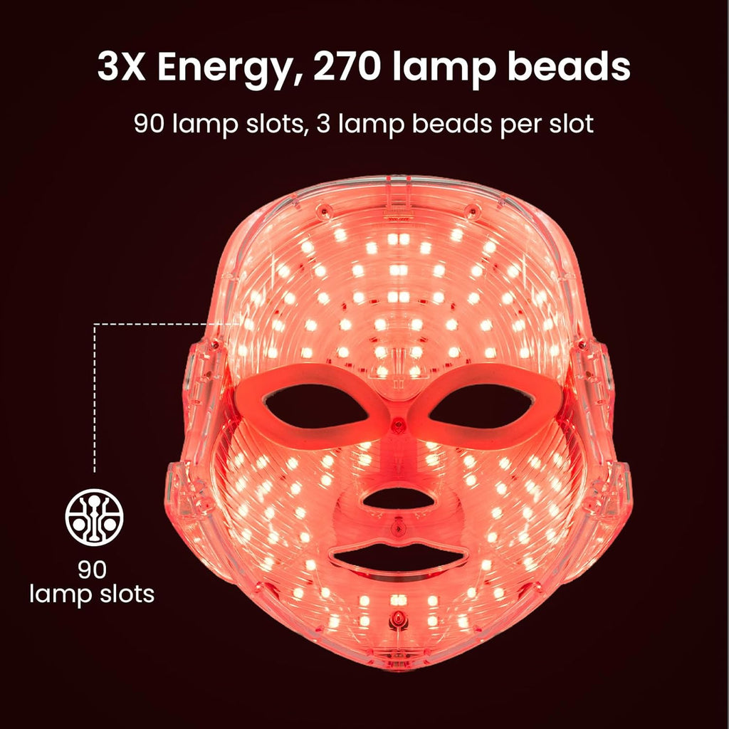 Red Light Mask for Face, 7-1 Colors Red Light Face Mask, Facial Skincare at Home, Cordless, Portable and Rechargeable
