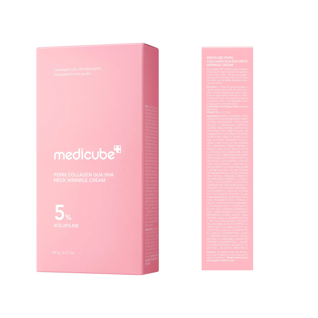 [NEW] [Medicube] PDRN Collagen Gua Sha Neck Wrinkle Cream | Built-In Gua Sha Massager with Volufiline 5% + PDRN | Firming, Contour Care for the Look of Fine Lines, Jawline, Neck, Décolleté | Massage Cream | Korean Skincare