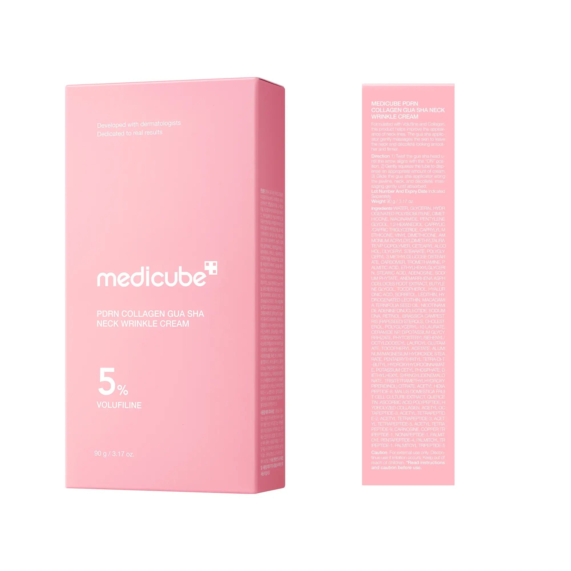 [NEW] [Medicube] PDRN Collagen Gua Sha Neck Wrinkle Cream | Built-In Gua Sha Massager with Volufiline 5% + PDRN | Firming, Contour Care for the Look of Fine Lines, Jawline, Neck, Décolleté | Massage Cream | Korean Skincare