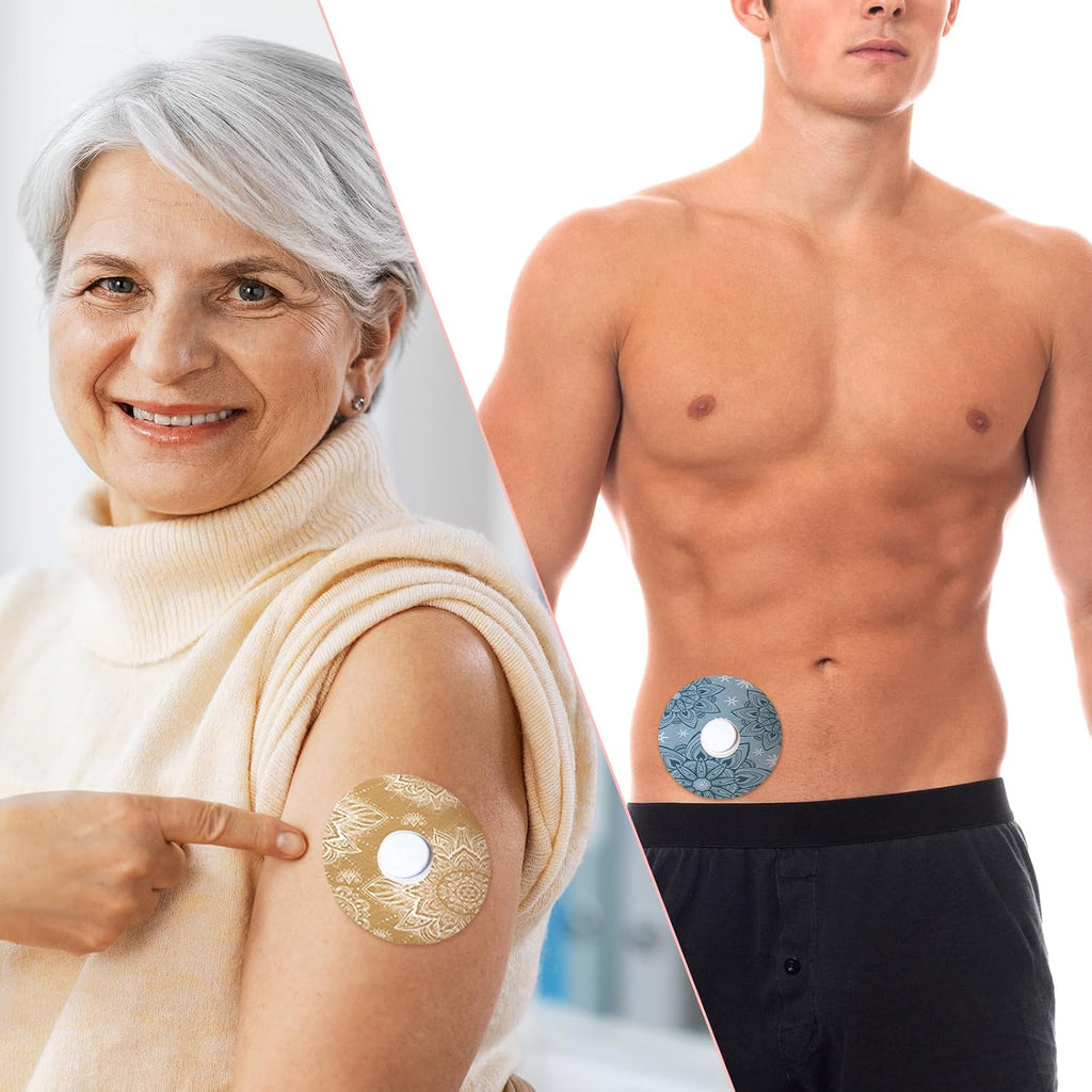 36 Pcs Waterproof Sensor Covers Compatible with Libre 2 Adhesive Patches Overpatches Breathable Mandala Floral Pre Cut Cover Patches Tape for Continuous Glucose Monitor Protection