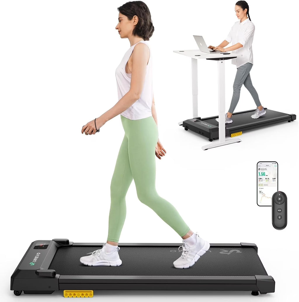 Spacewalk E1L Smart Walking Pad, Compact under Desk Treadmill with Double Shock Absorption, Quiet Operation, Workout APP with Track Insights and MIIT Mode, Remote or APP Control for Home Office