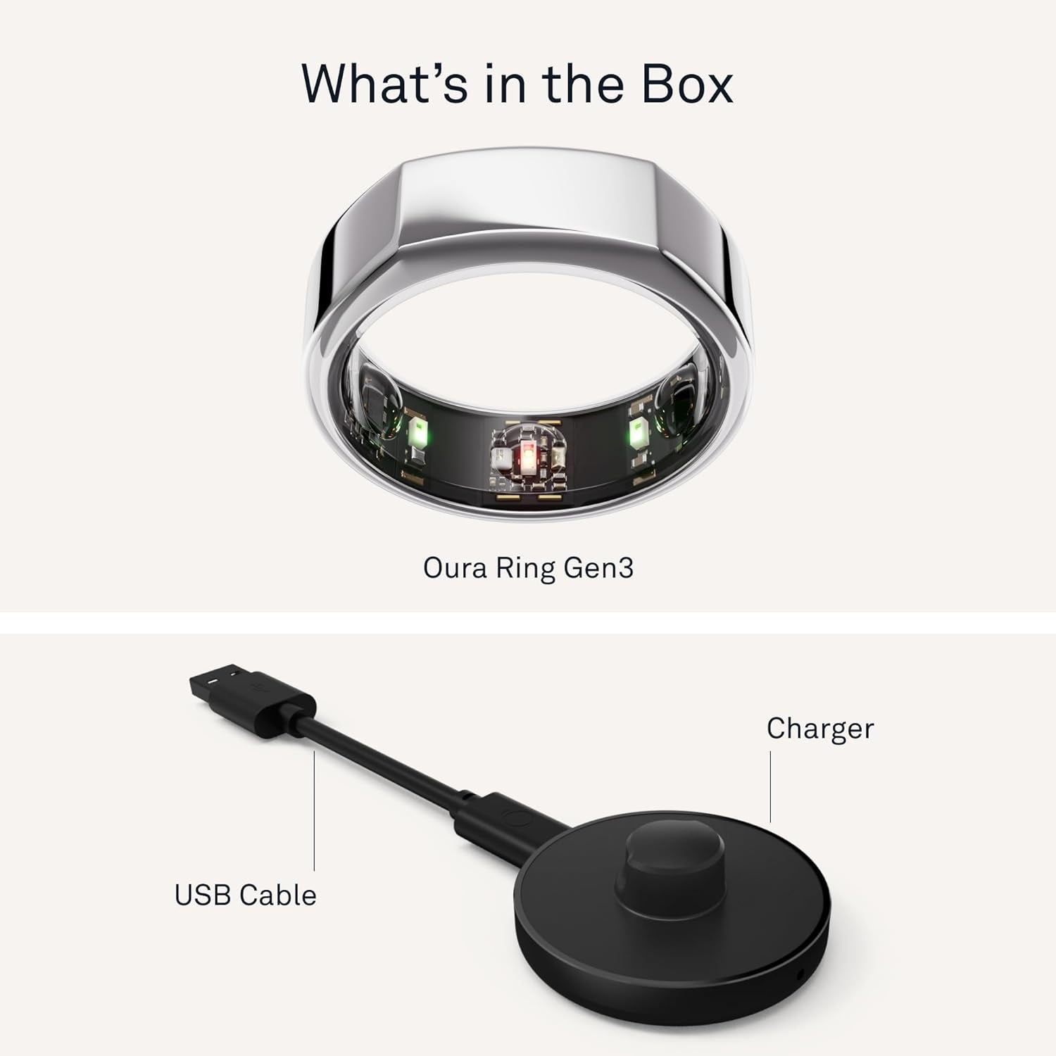 Oura Ring Gen3 Heritage - Silver - Size 7 - Smart Ring - Size First with Oura Ring Gen3 Sizing Kit - Sleep Tracking Wearable - Heart Rate - Fitness Tracker - 5-7 Days Battery Life
