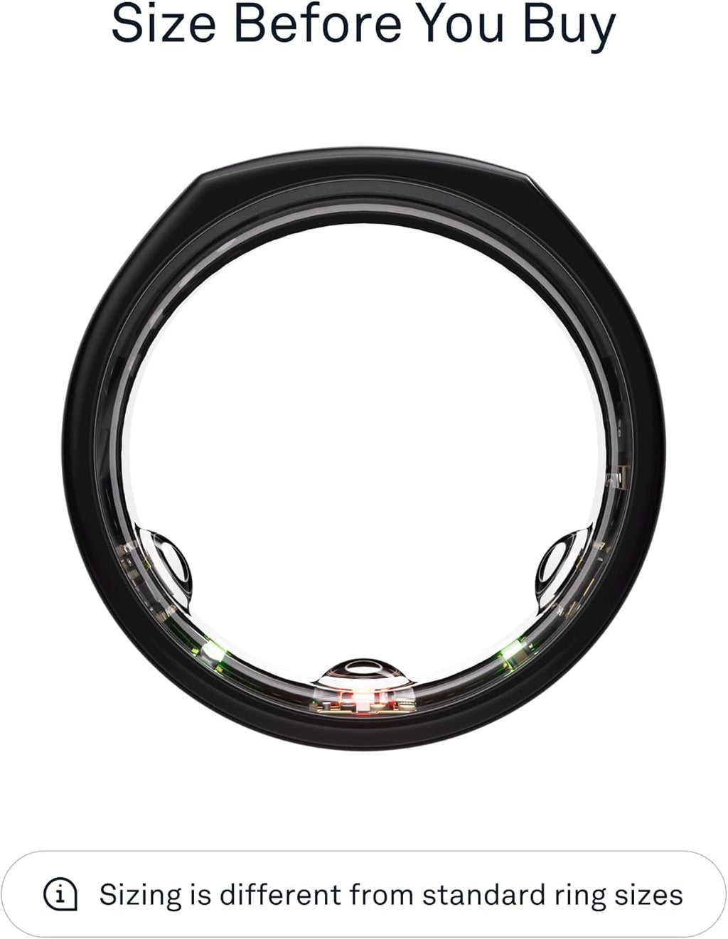 Oura Ring Gen3 Heritage - Black - Size 8 - Smart Ring - Size First with Oura Ring Gen3 Sizing Kit - Sleep Tracking Wearable - Heart Rate - Fitness Tracker - 5-7 Days Battery Life