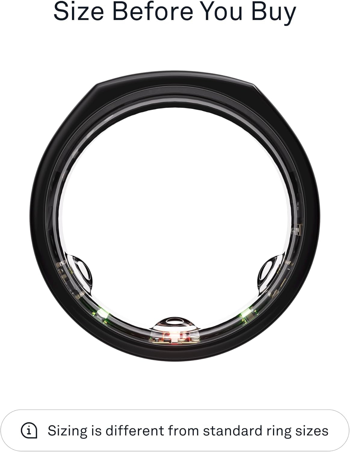 Oura Ring Gen3 Heritage - Black - Size 8 - Smart Ring - Size First with Oura Ring Gen3 Sizing Kit - Sleep Tracking Wearable - Heart Rate - Fitness Tracker - 5-7 Days Battery Life