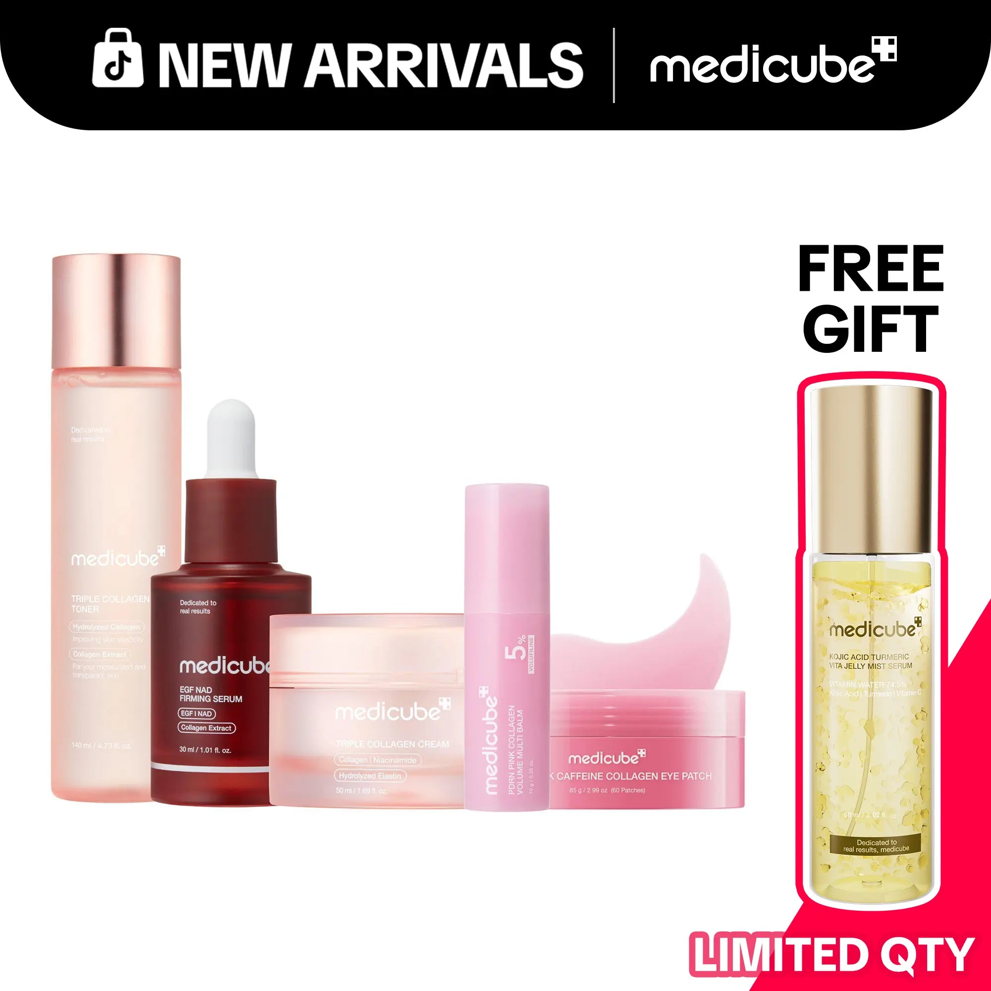 [NEW] [Medicube] Gatekeeping My Real Age Set | 5-Step Longevity, Anti- Aging Routine L PDRN & Volufiline & Collagen & NAD+ EGF Complex L Cares for Look of Fine Lines, Firming Care, Radiant & Youthful Looking, Plumping | Korean Skincare, K-Beauty