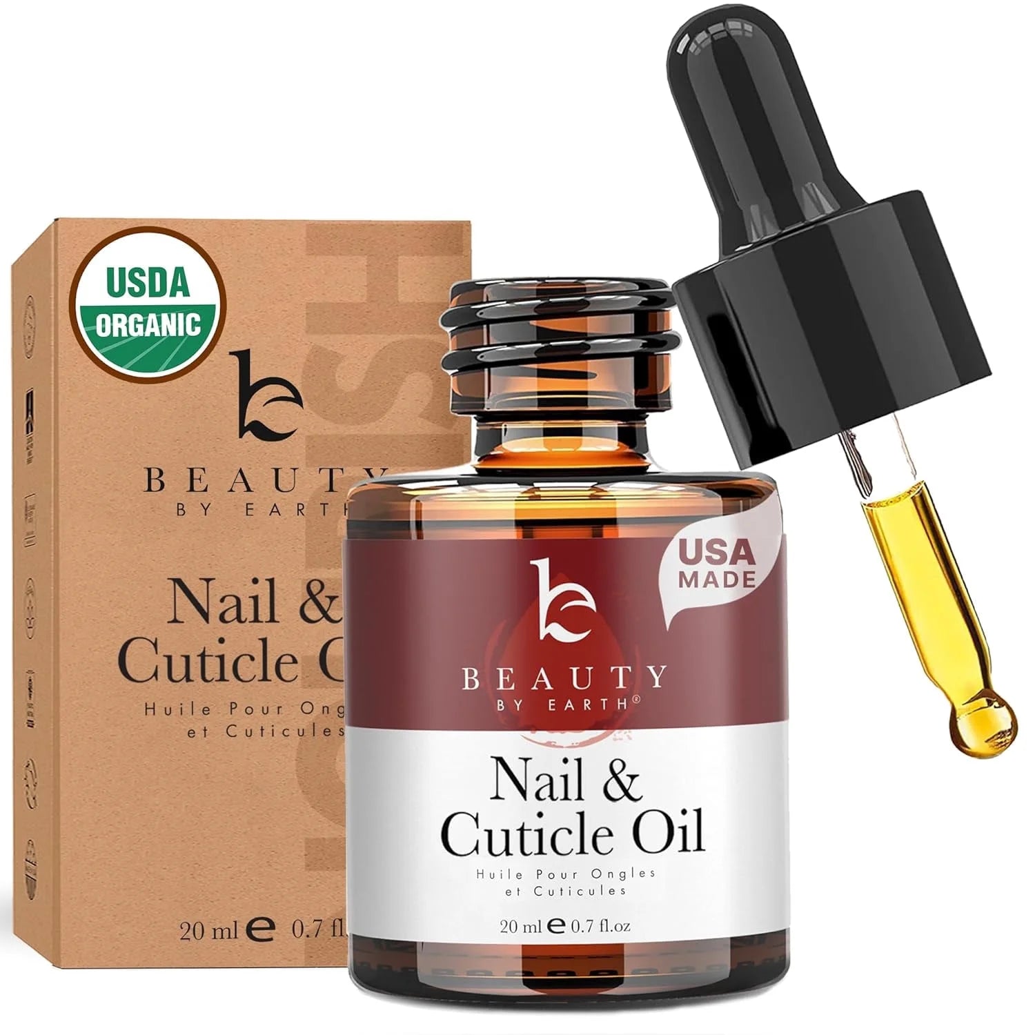 Organic Nail & Cuticle Oil, 0.7 Fl Oz (20 Ml)